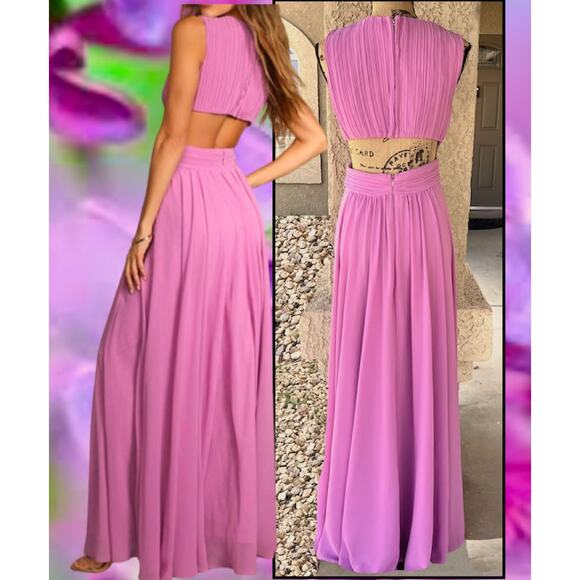 Lulus Lilac Cutout Vivid Imagination Maxi Dress Size Varies - Picture 3 of 13